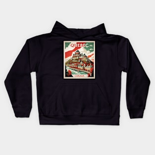 Quebec Canada Vintage Poster Tourism 1 Kids Hoodie